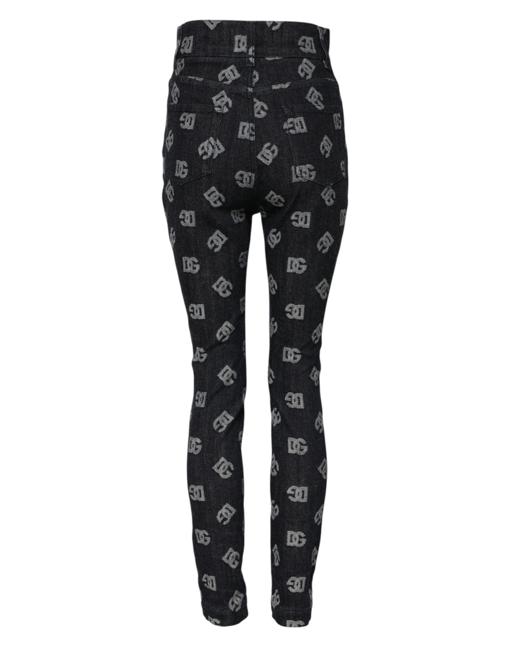 Dolce & Gabbana Schwarze DG Logo High Waist Skinny Denim Jeans