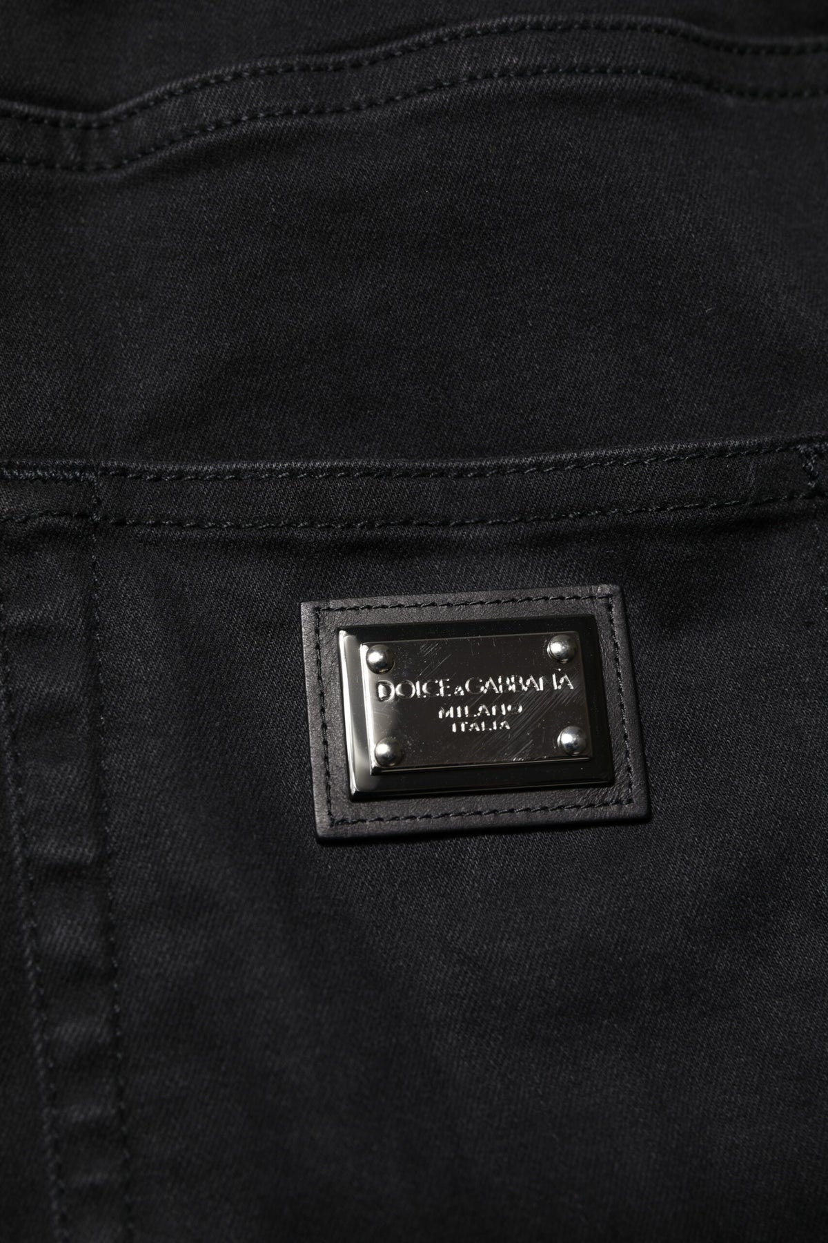 Dolce & Gabbana Zwarte Katoenen High Waist Skinny Spijkerbroek