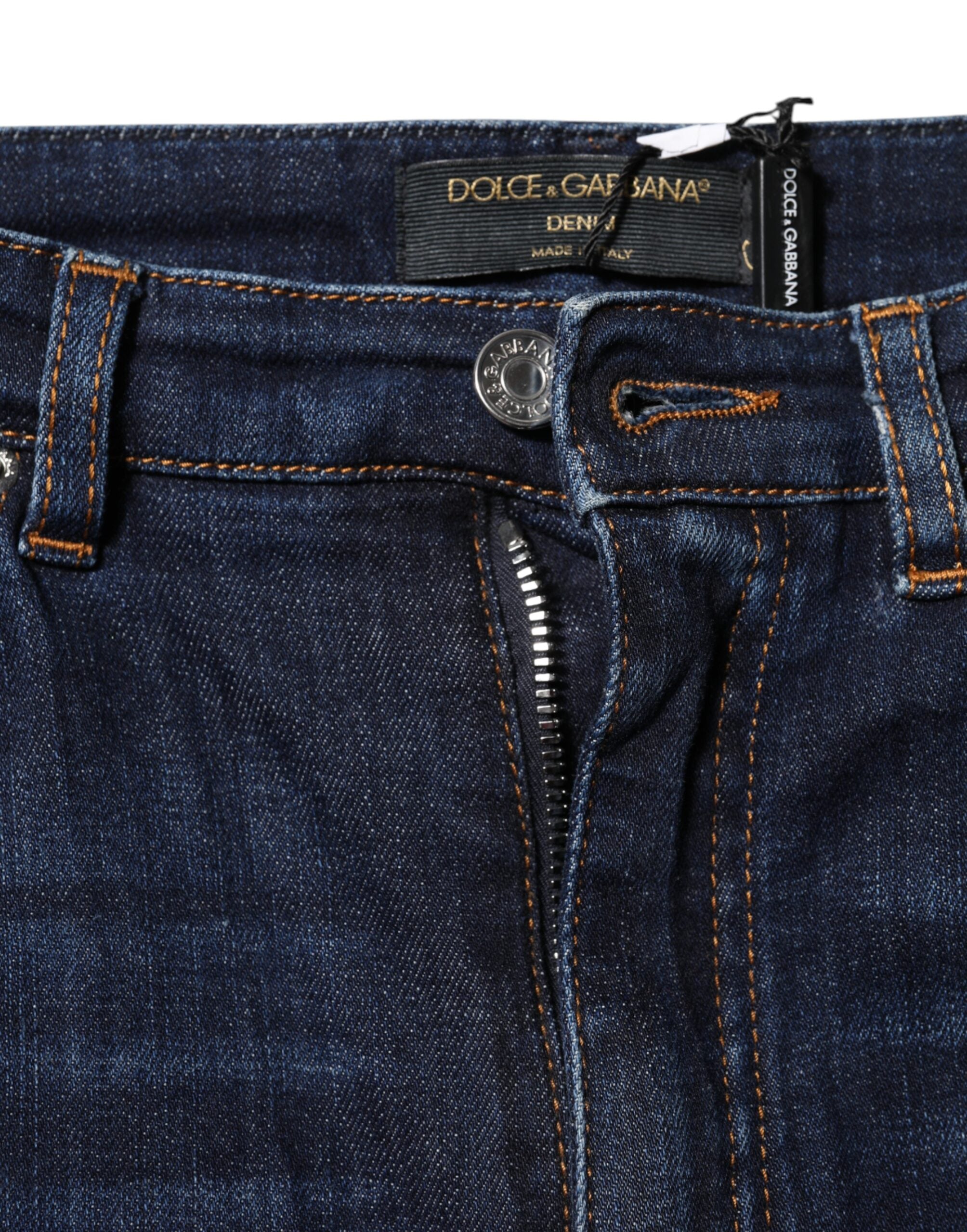 Dolce & Gabbana Blaue GRACE High Waist Skinny Denim Jeans