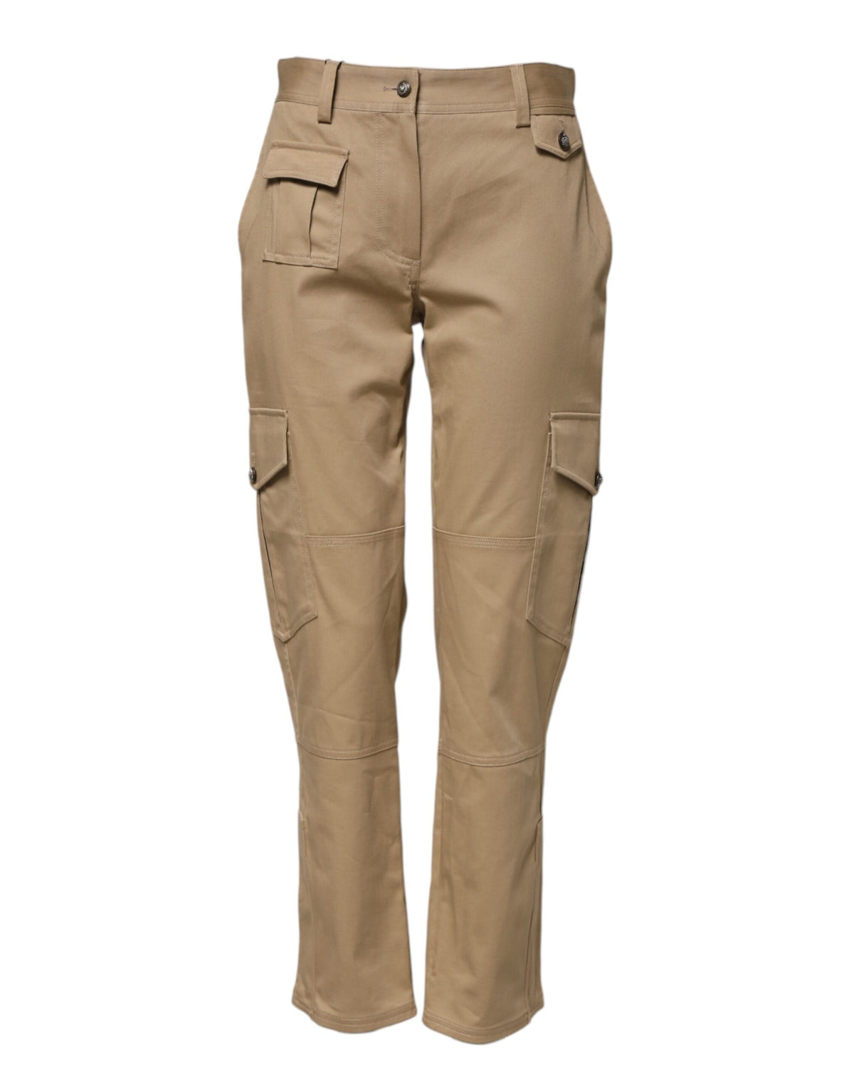 Dolce & Gabbana Beige Cargo Tapered Broek met Middelhoge Taille