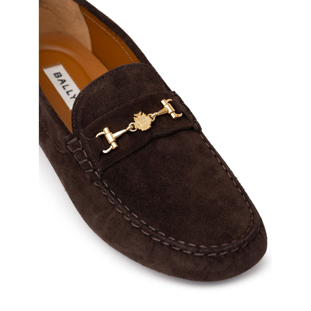 Bally Brauner Leder-Mokassin