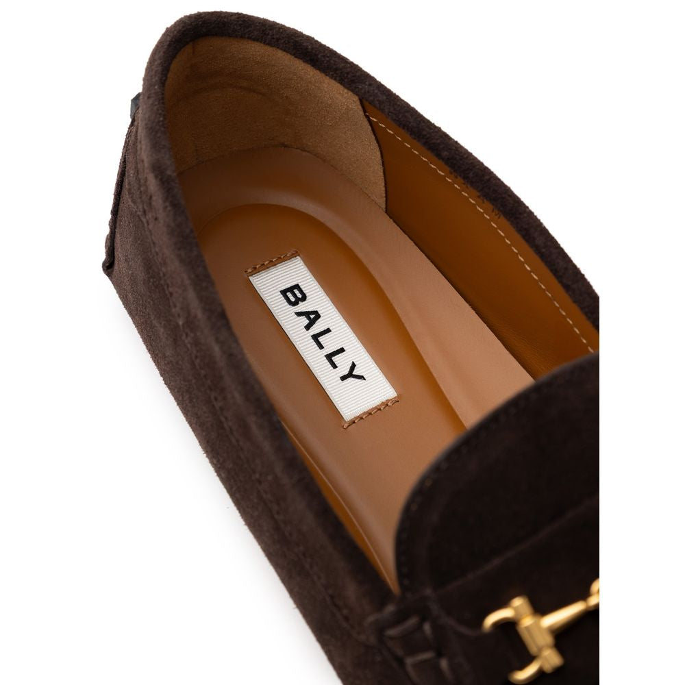 Bally Brauner Leder-Mokassin