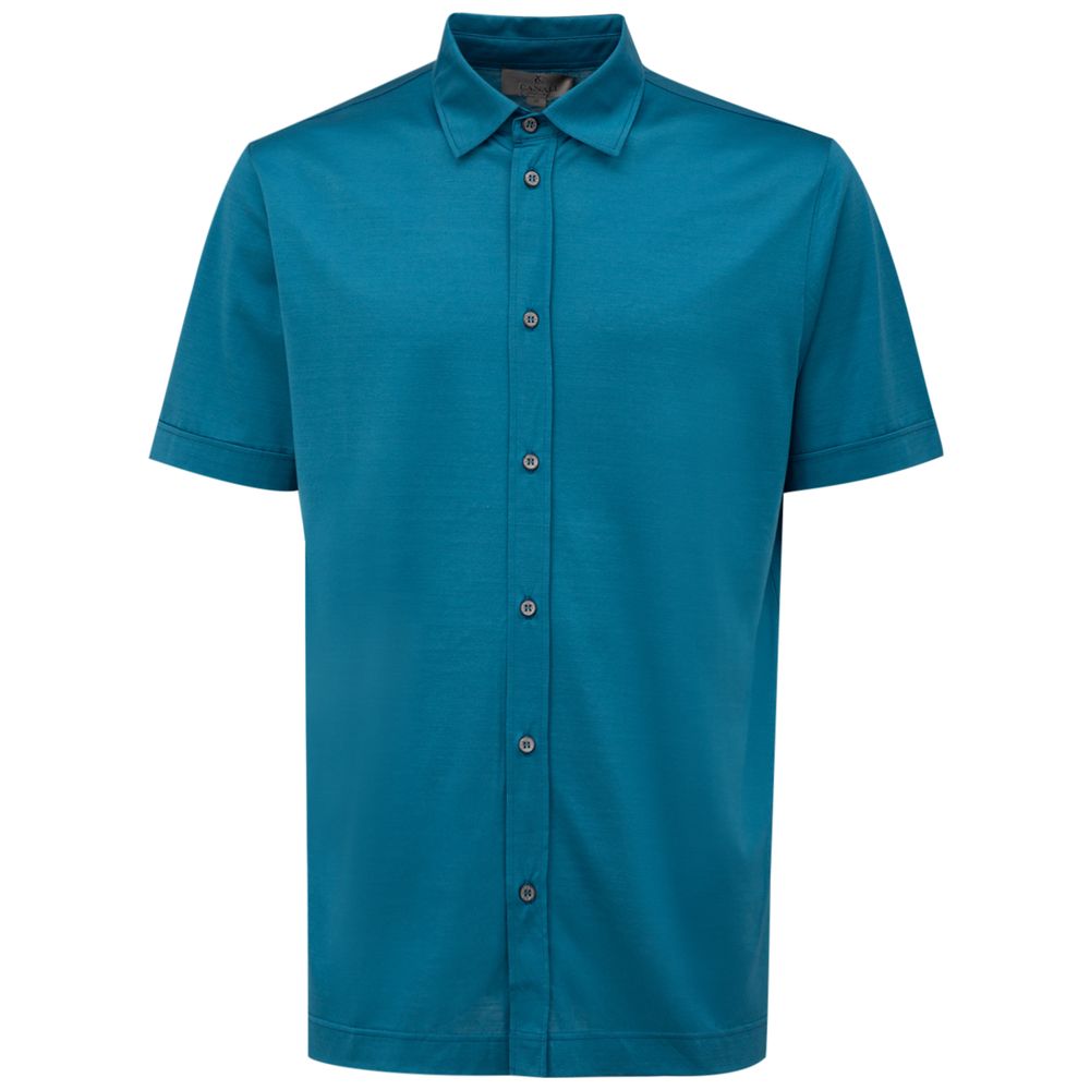 Canali Hellblaues Baumwoll-Poloshirt