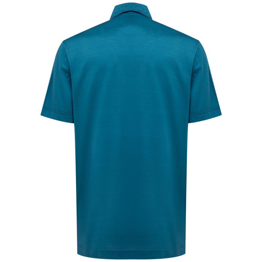 Canali Hellblaues Baumwoll-Poloshirt