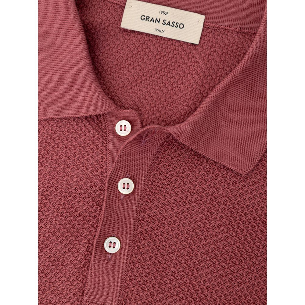 Gran Sasso Rotes Baumwoll-Poloshirt