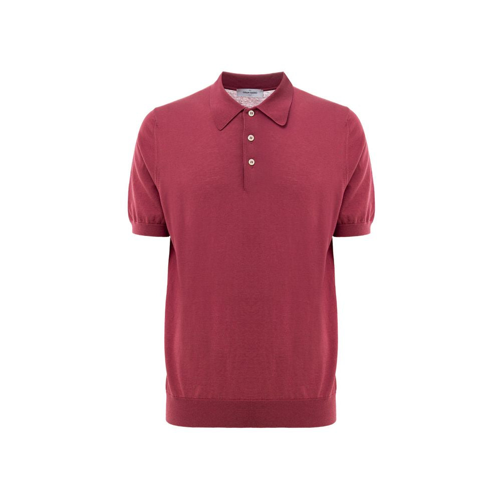 Gran Sasso Rotes Baumwoll-Poloshirt