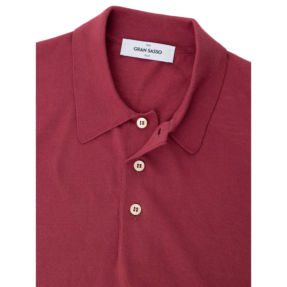Gran Sasso Rotes Baumwoll-Poloshirt