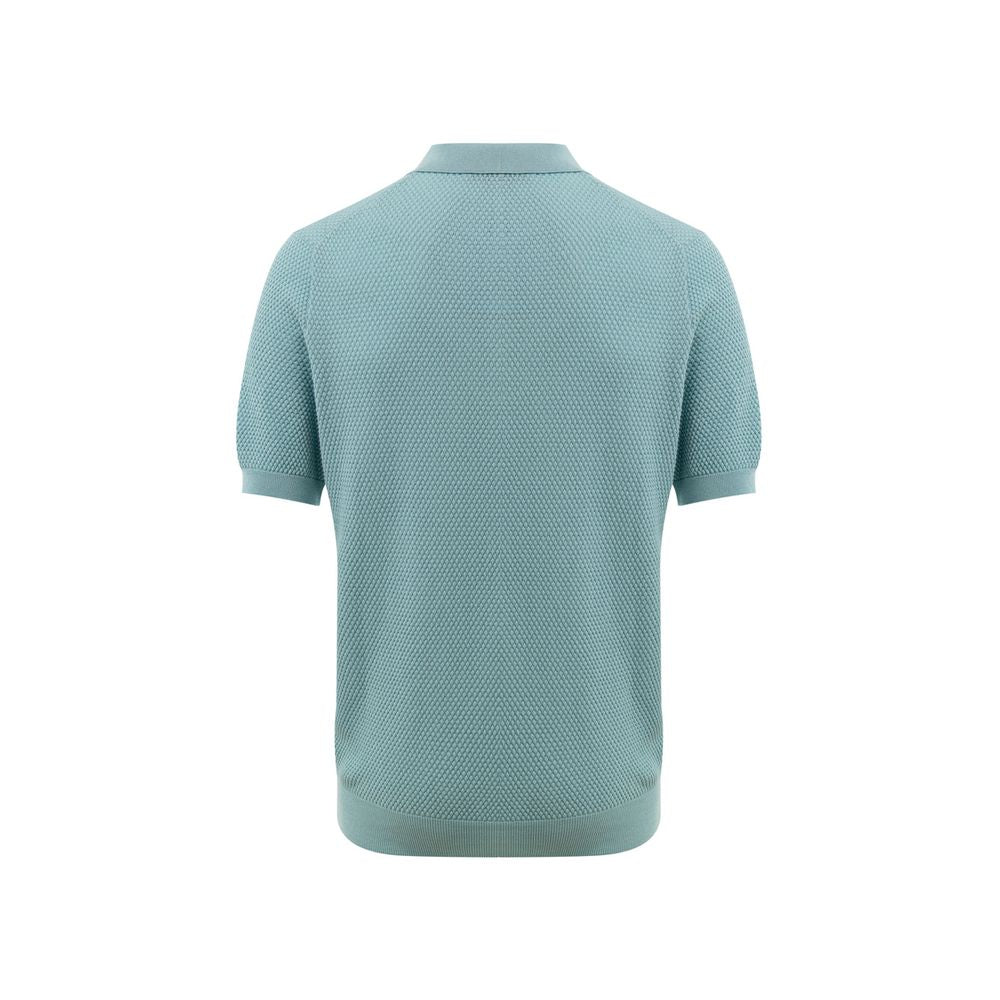 Gran Sasso Blaues Baumwoll-Poloshirt
