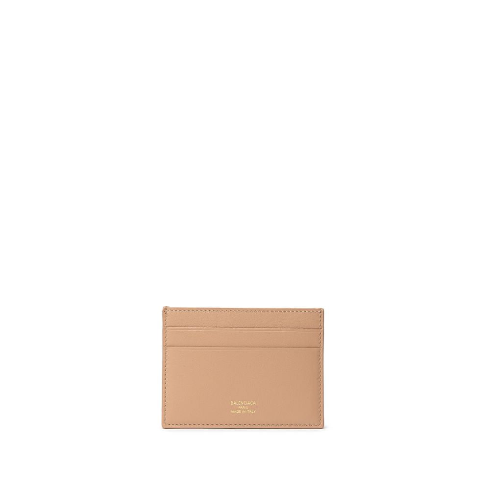 Balenciaga Beige Leder Kartenhalter