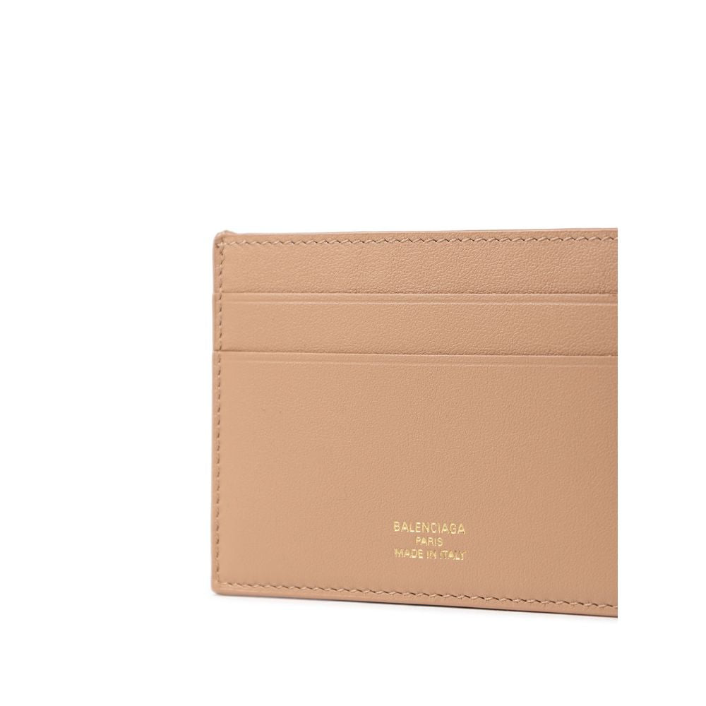 Balenciaga Beige Leder Kartenhalter
