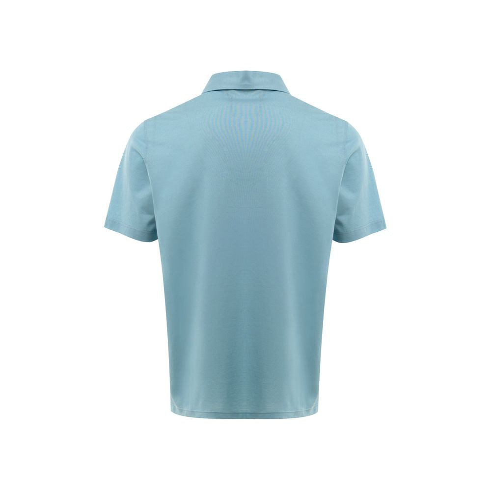 Gran Sasso Blaues Baumwoll-Poloshirt
