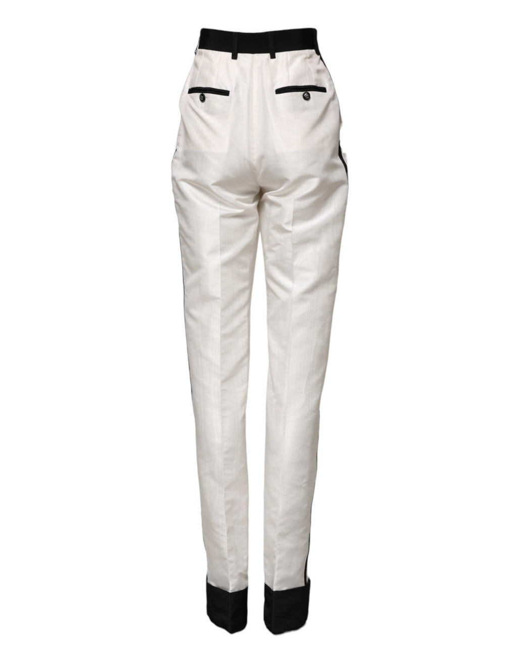 Dolce & Gabbana Weiße Straight Dress Hose mit hoher Taille