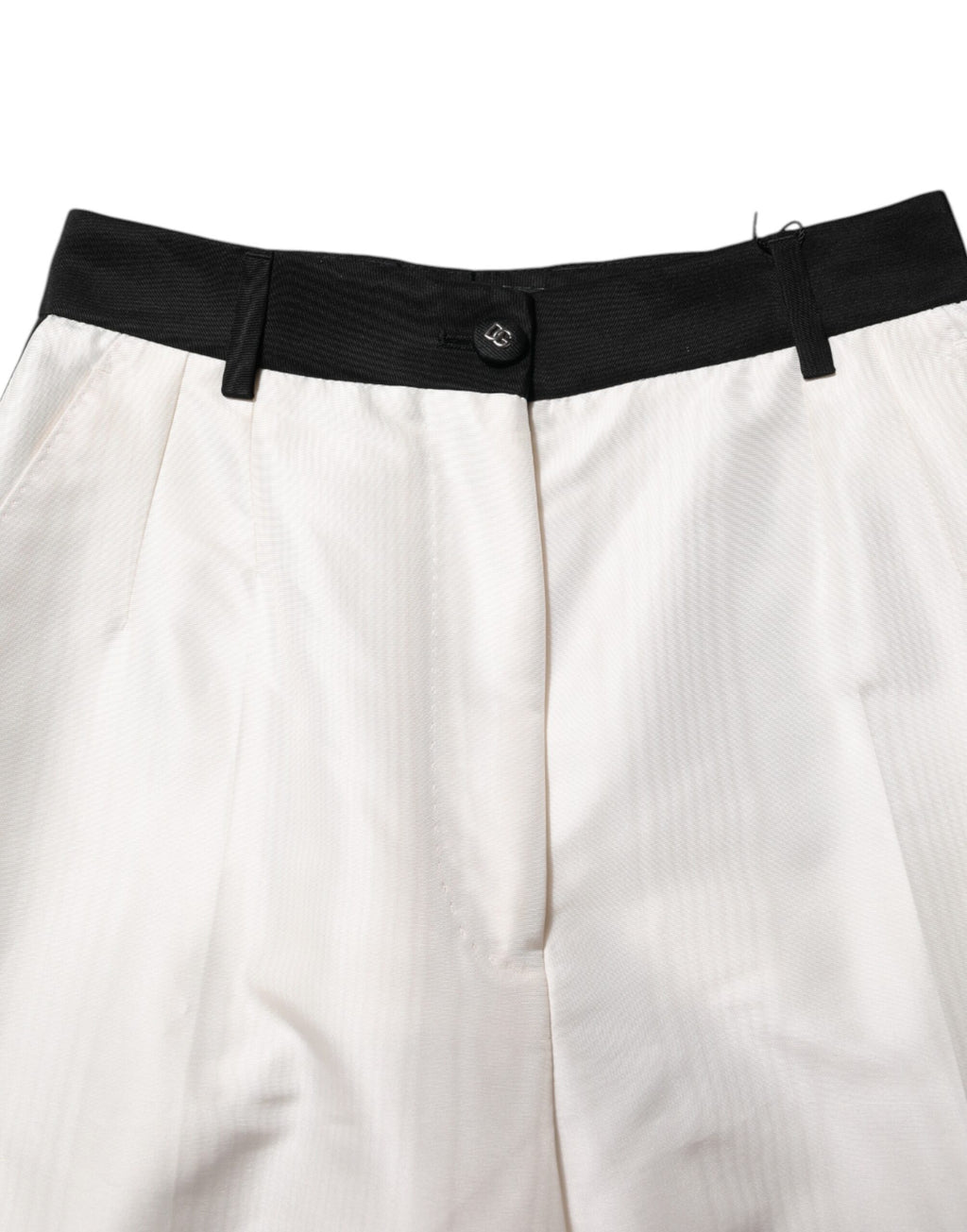 Dolce & Gabbana Weiße Straight Dress Hose mit hoher Taille