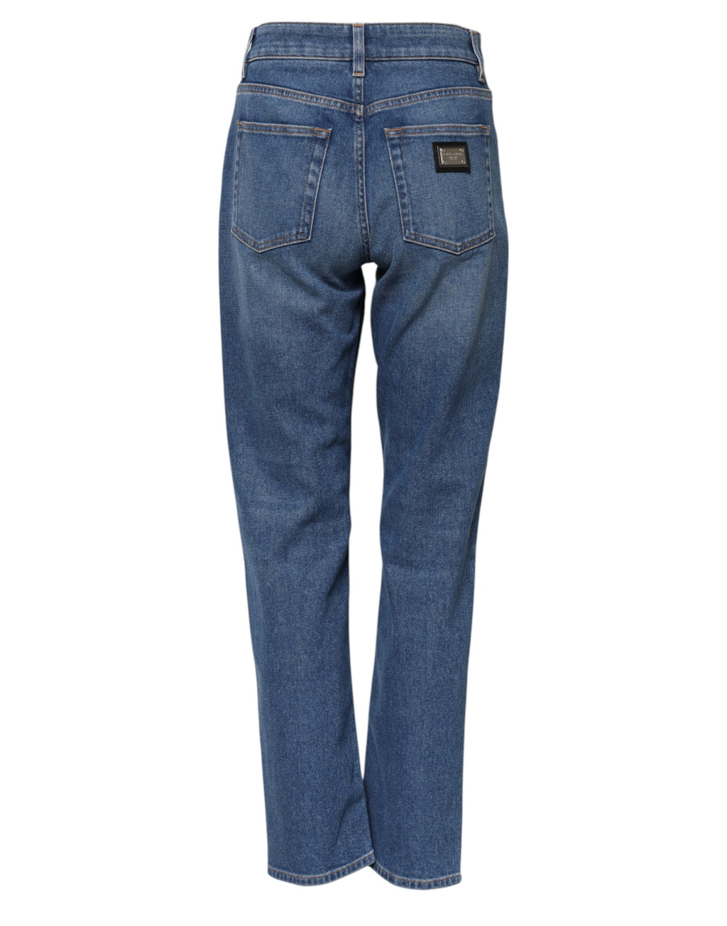 Dolce & Gabbana Blaue, taillierte Denim-Jeans mit hoher Taille aus Baumwolle