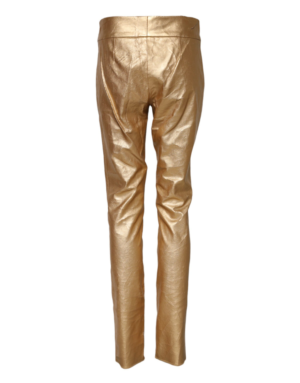 Dolce & Gabbana Metallic Gold Hohe Taille Skinny Hose Hose