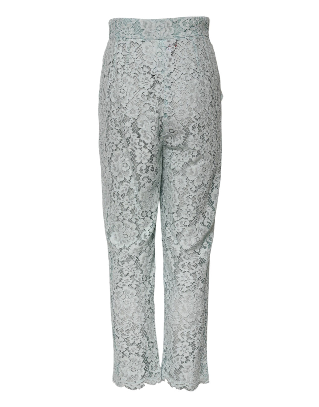 Dolce & Gabbana Mintgroene Katoenen Bloemen Kanten Broek