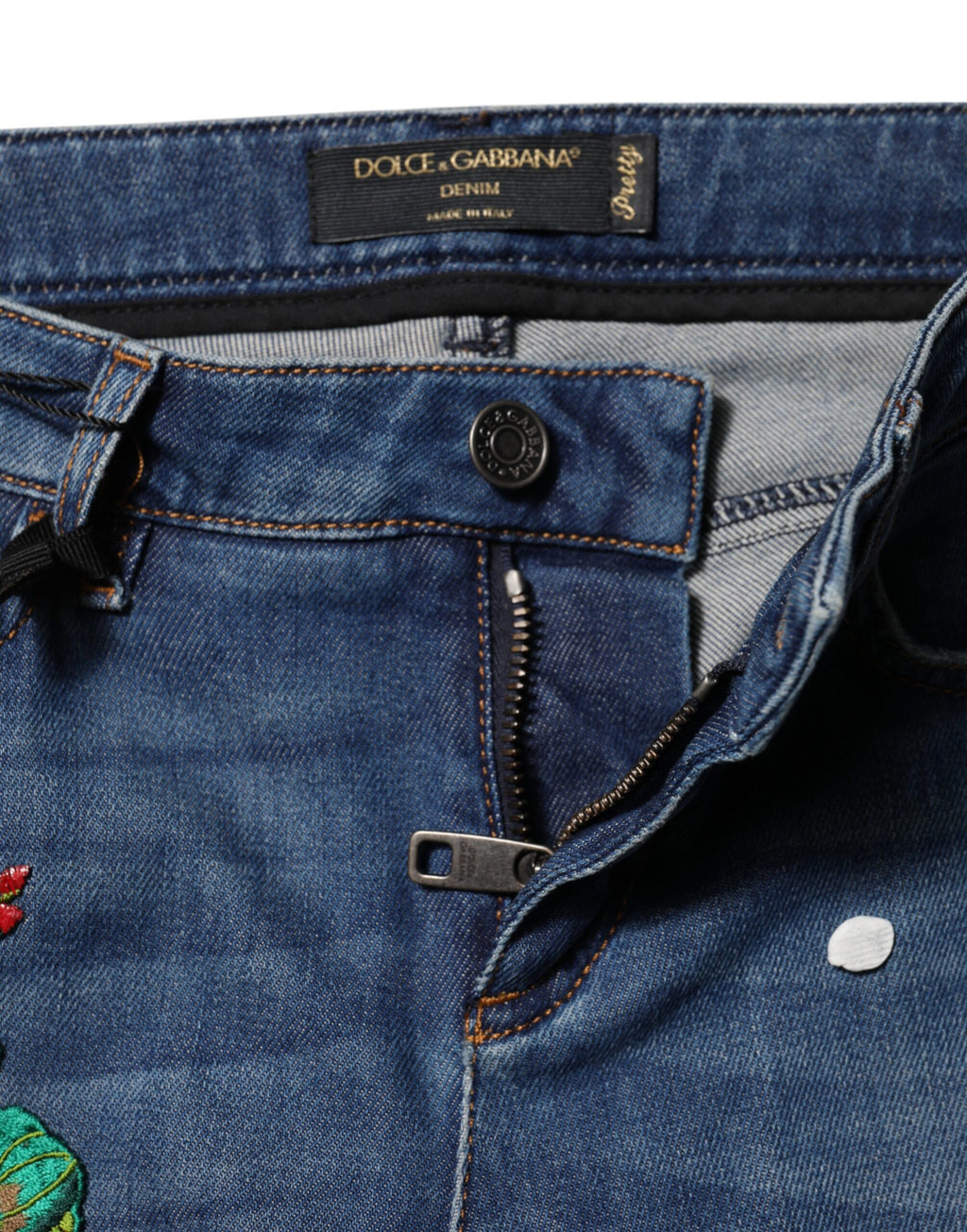 Dolce & Gabbana Blaue Skinny Denim-Jeans aus Baumwolle mit mittlerer Taille