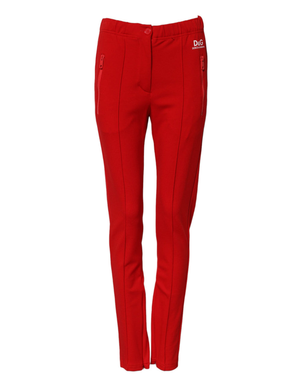 Dolce & Gabbana Rode Slanke Broek met Middelhoge Taille