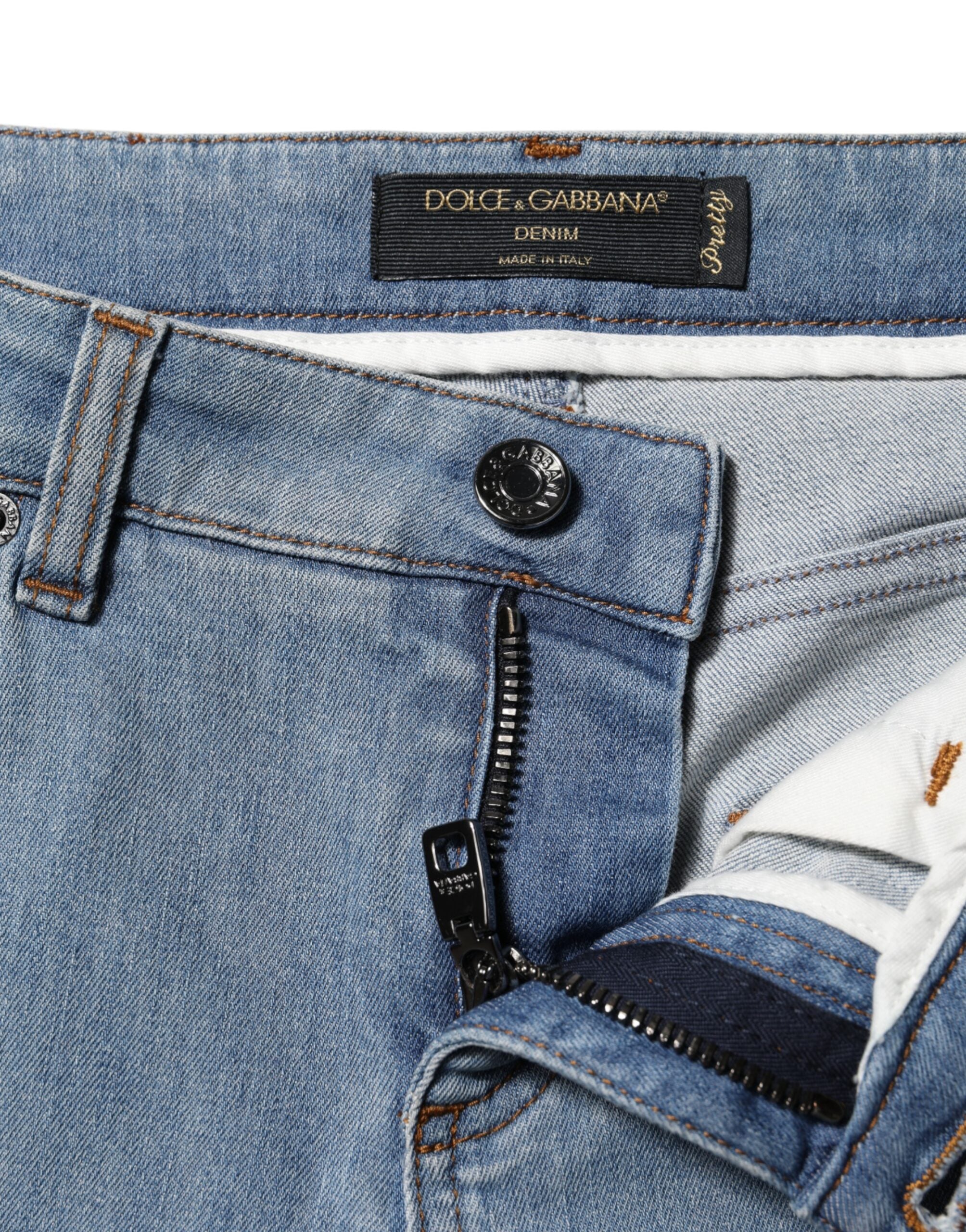 Dolce & Gabbana Blaue Baumwolle PRETTY MidWaist Skinny Denim Jeans