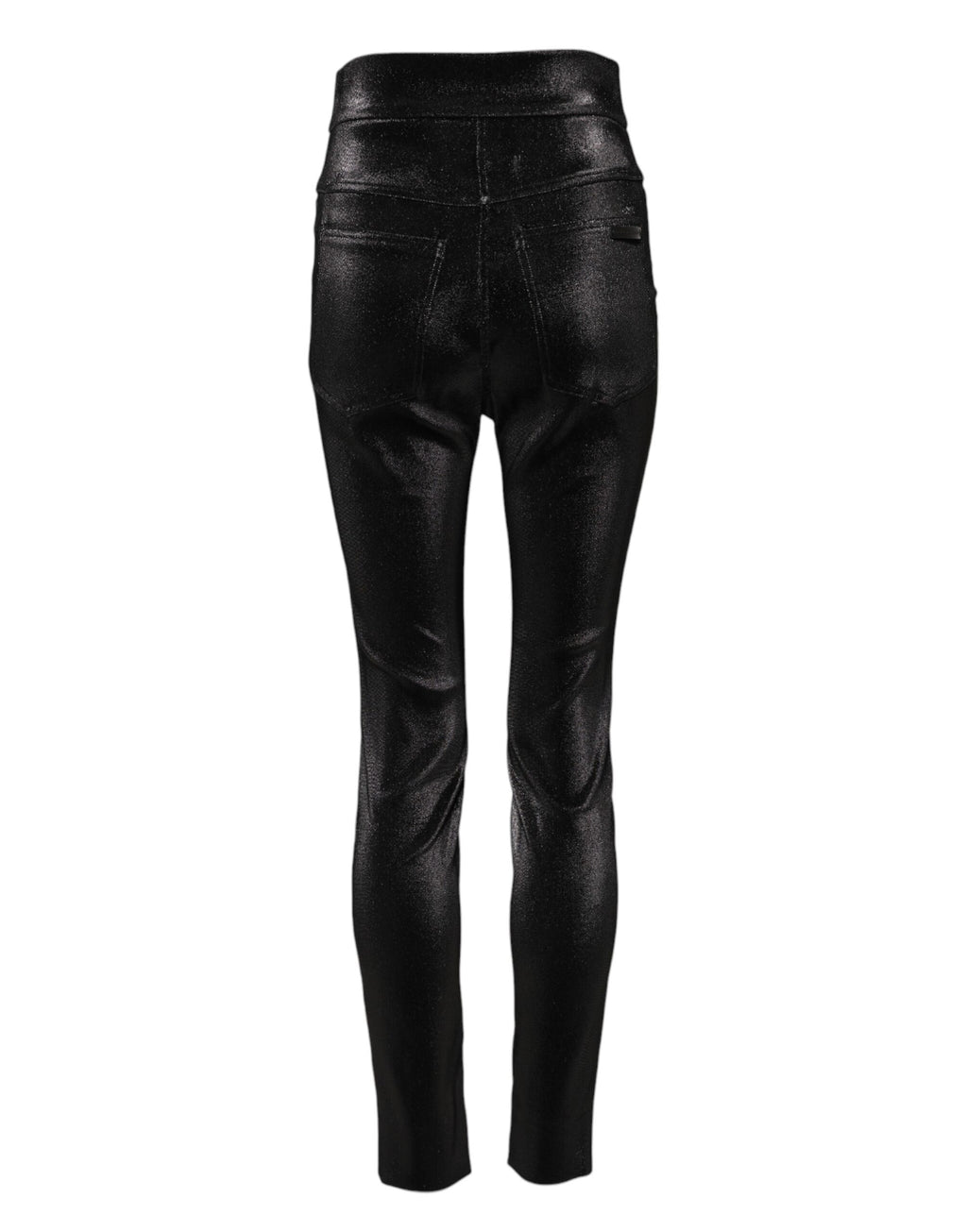Dolce & Gabbana Schwarze Baumwoll-Stretch-Lurexfäden-Skinny-Hose