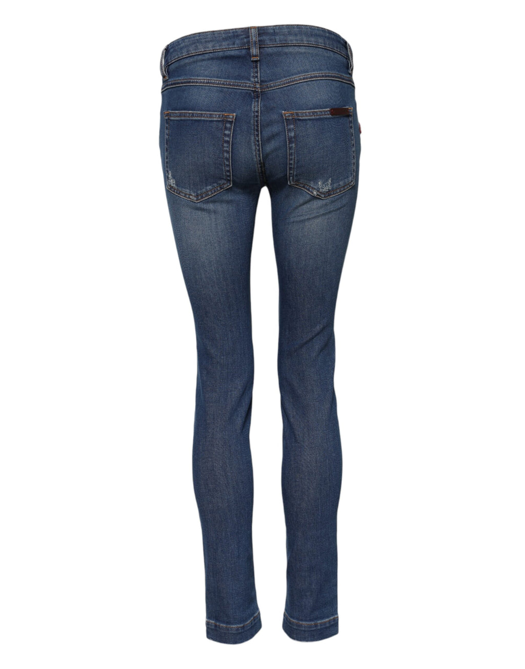 Dolce & Gabbana Blaue Skinny Denim-Jeans aus Baumwolle mit niedriger Taille