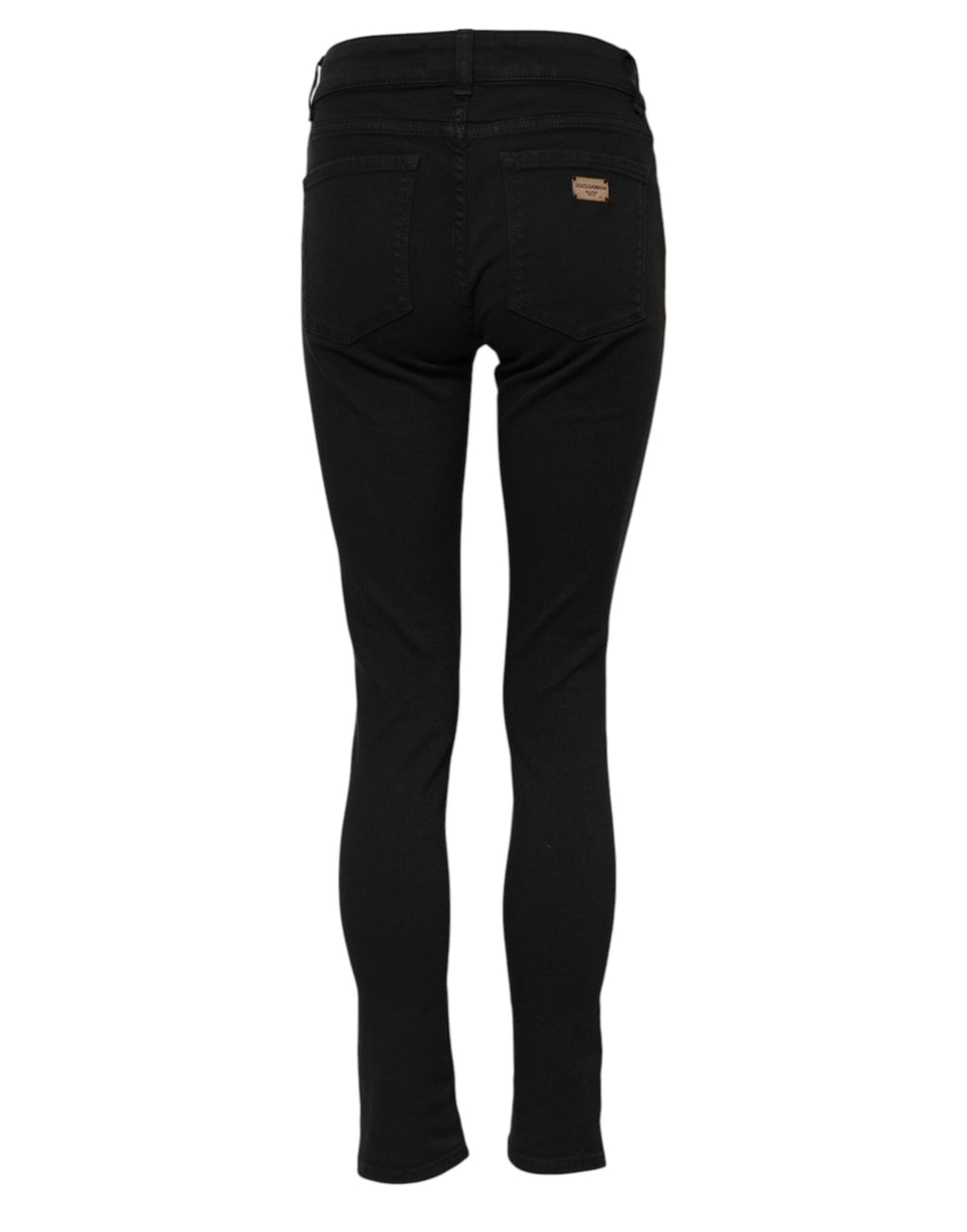 Dolce & Gabbana Schwarze Skinny Denim-Jeans aus Baumwolle mit mittlerer Taille