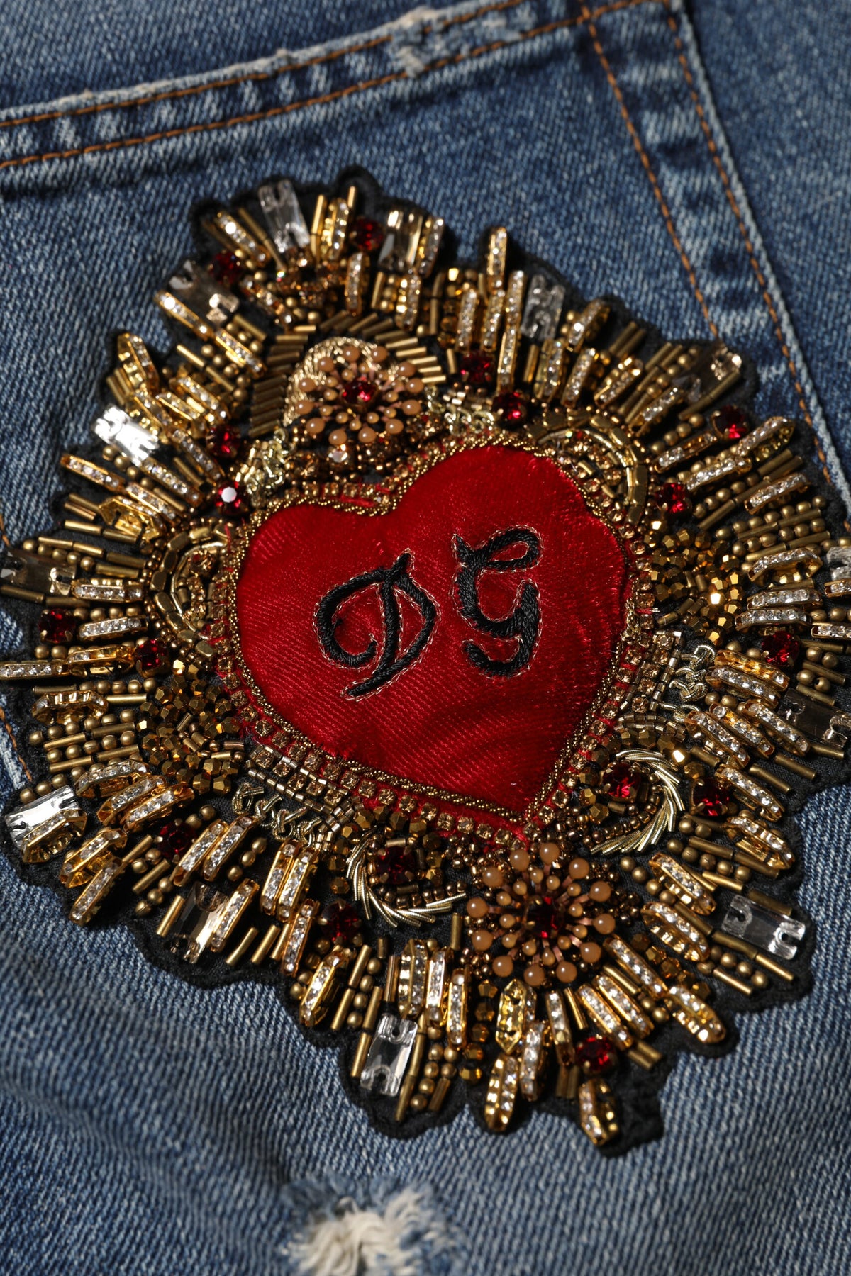 Dolce & Gabbana Blauwe Katoenen Boyfriend Jeans met Scheuren