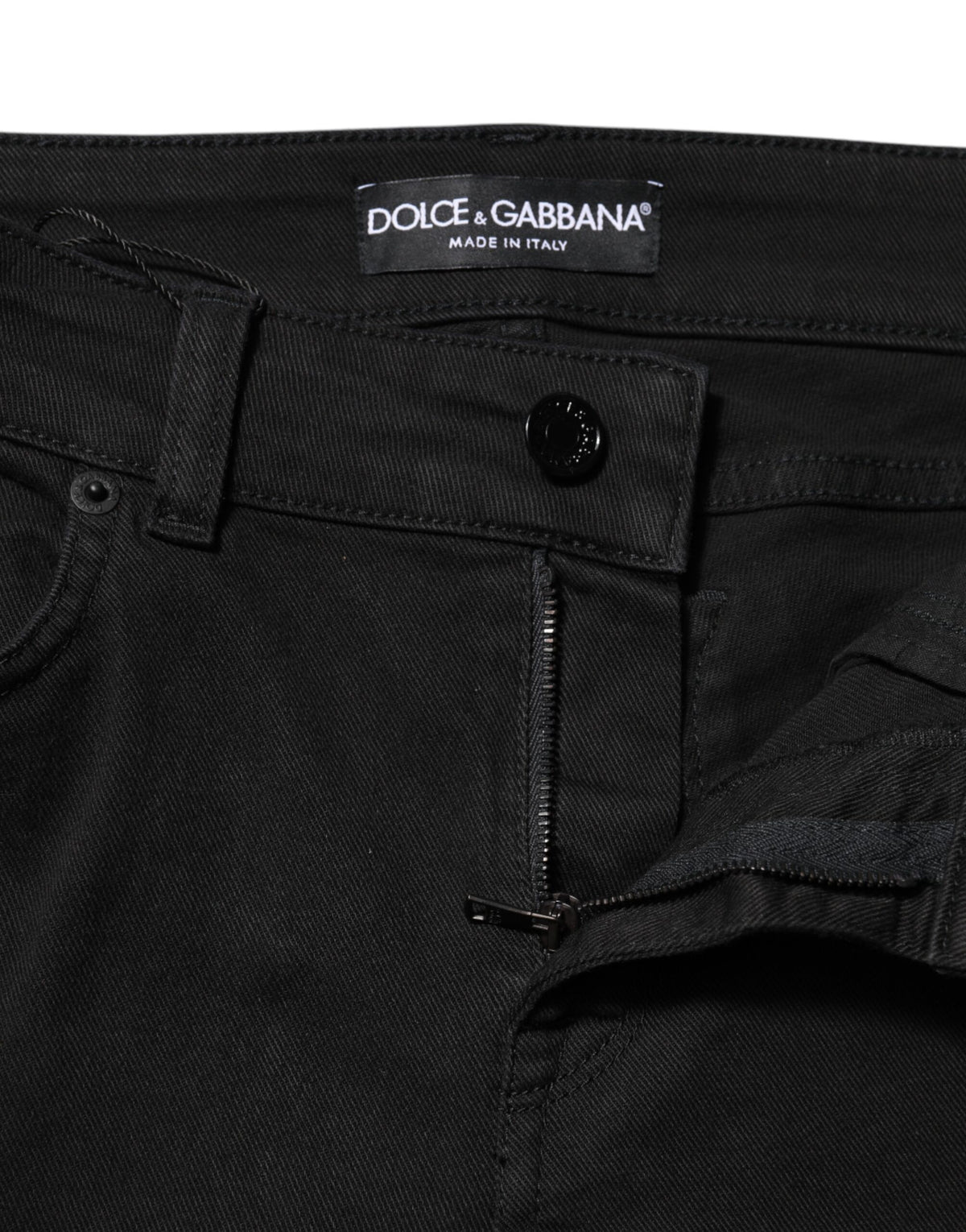 Dolce & Gabbana Zwarte Katoenen Skinny Mid-Waist Denim Jeans