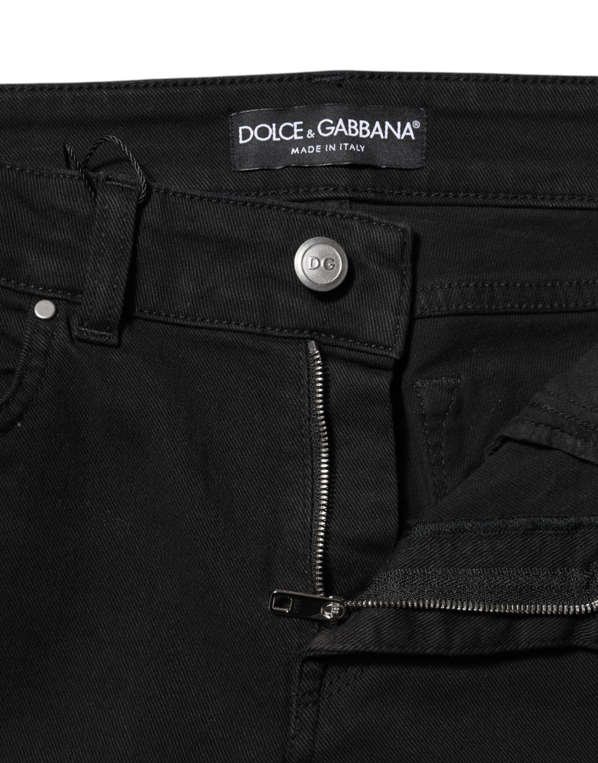 Dolce & Gabbana Zwarte Katoenen Skinny Mid-Waist Denim Jeans