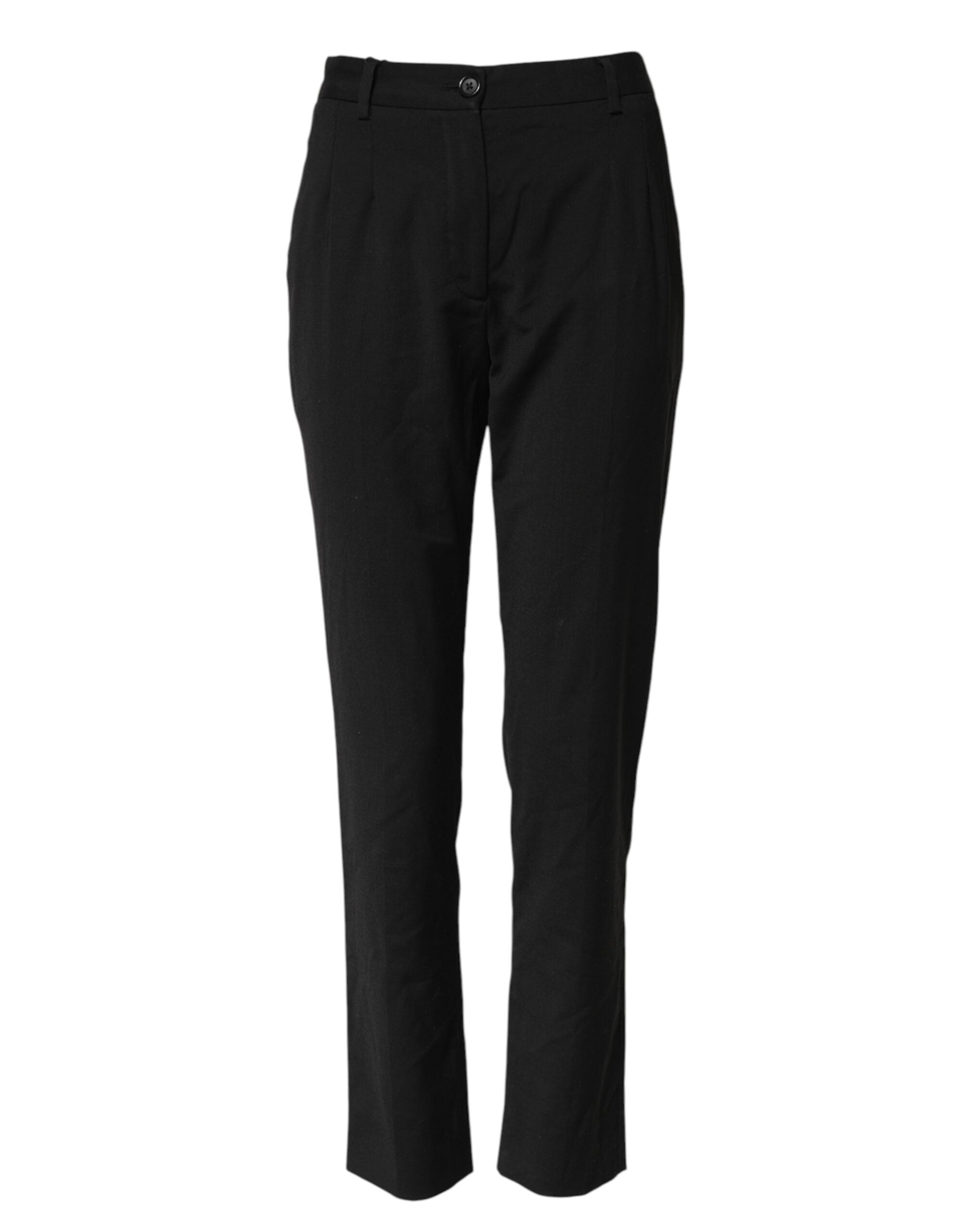 Dolce & Gabbana Schwarze STAFF Tapered Pants mit hoher Taille