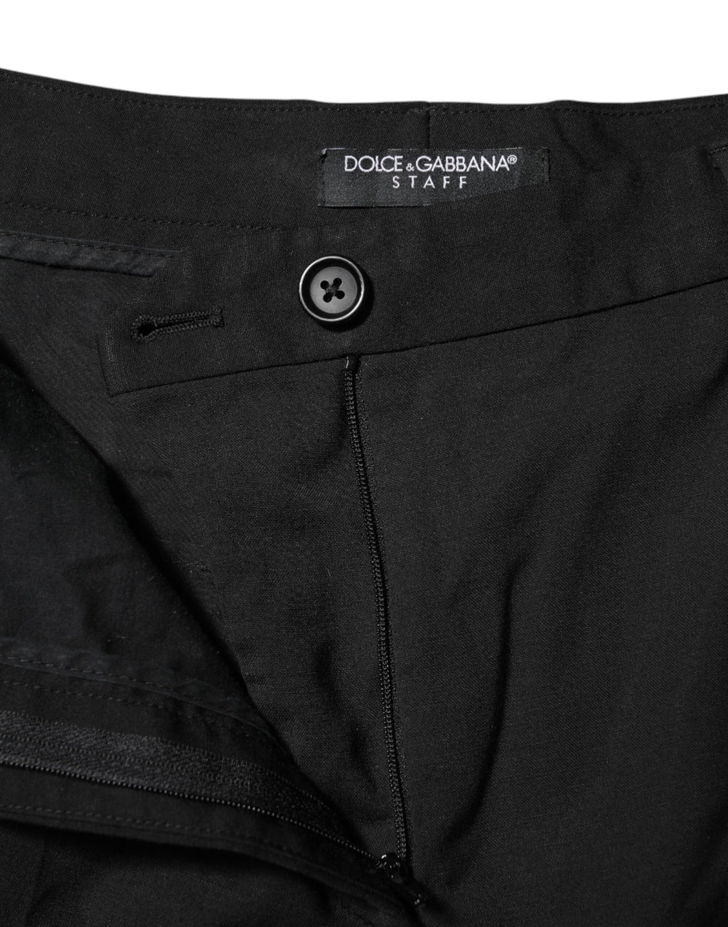 Dolce & Gabbana Schwarze STAFF Tapered Pants mit hoher Taille