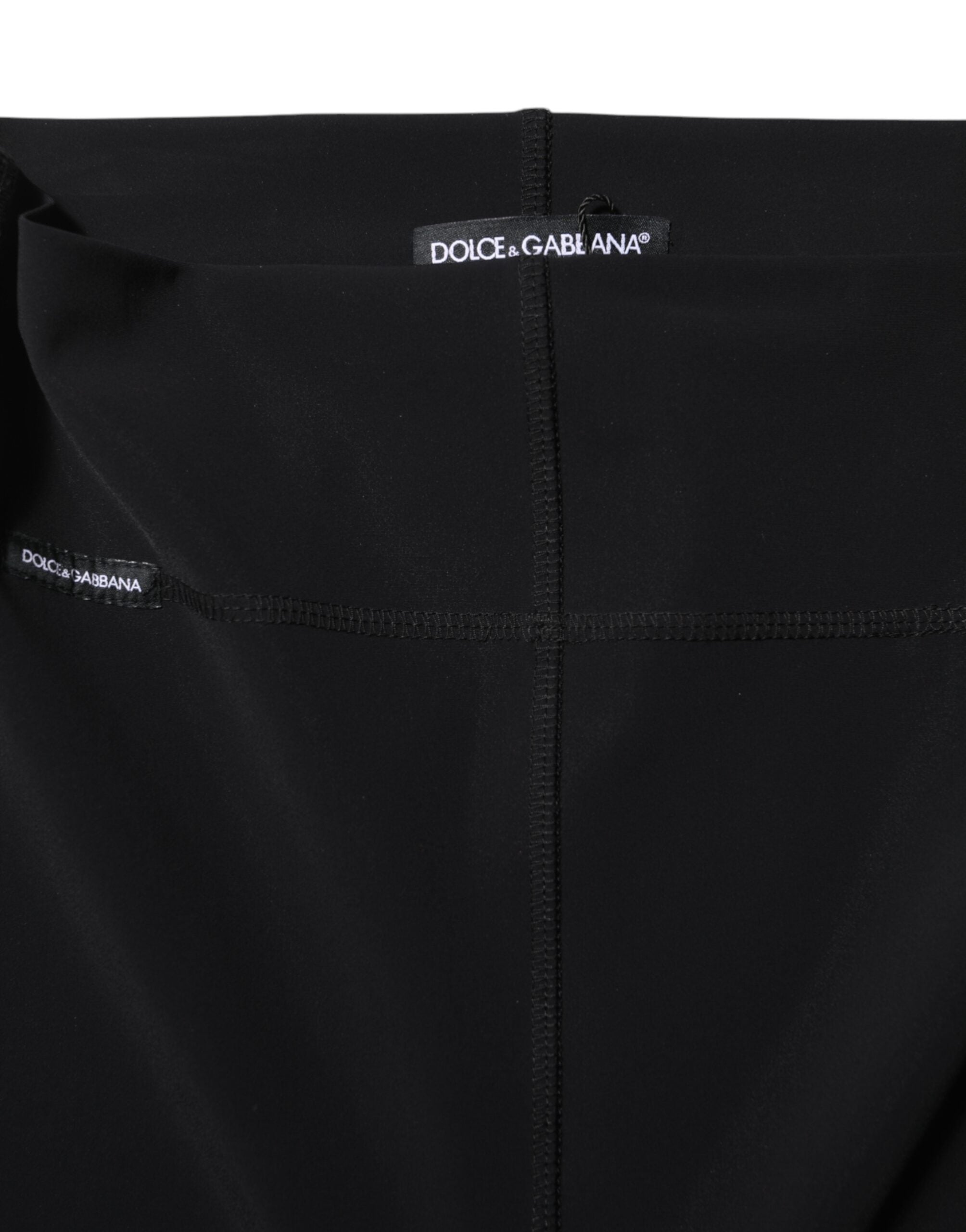 Dolce & Gabbana Schwarze hoch taillierte Leggings-Hose