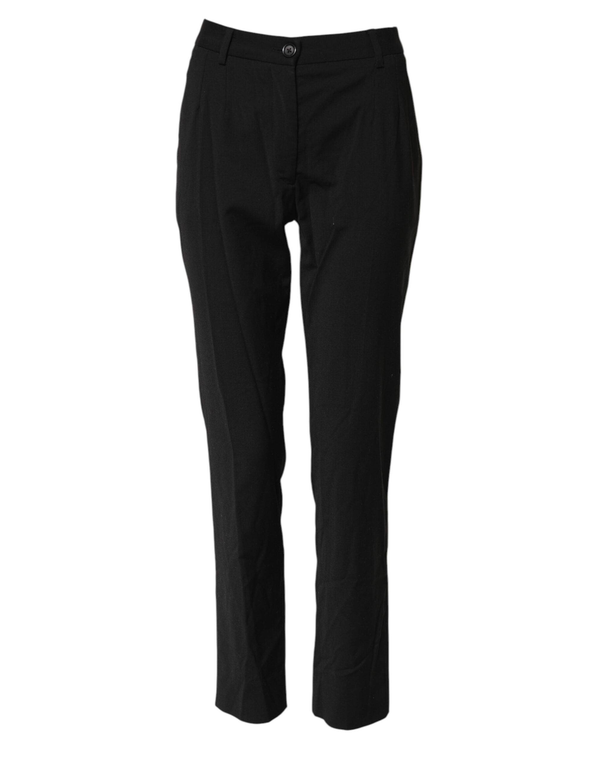 Dolce & Gabbana Schwarze STAFF Mid Waist Tapered Pants