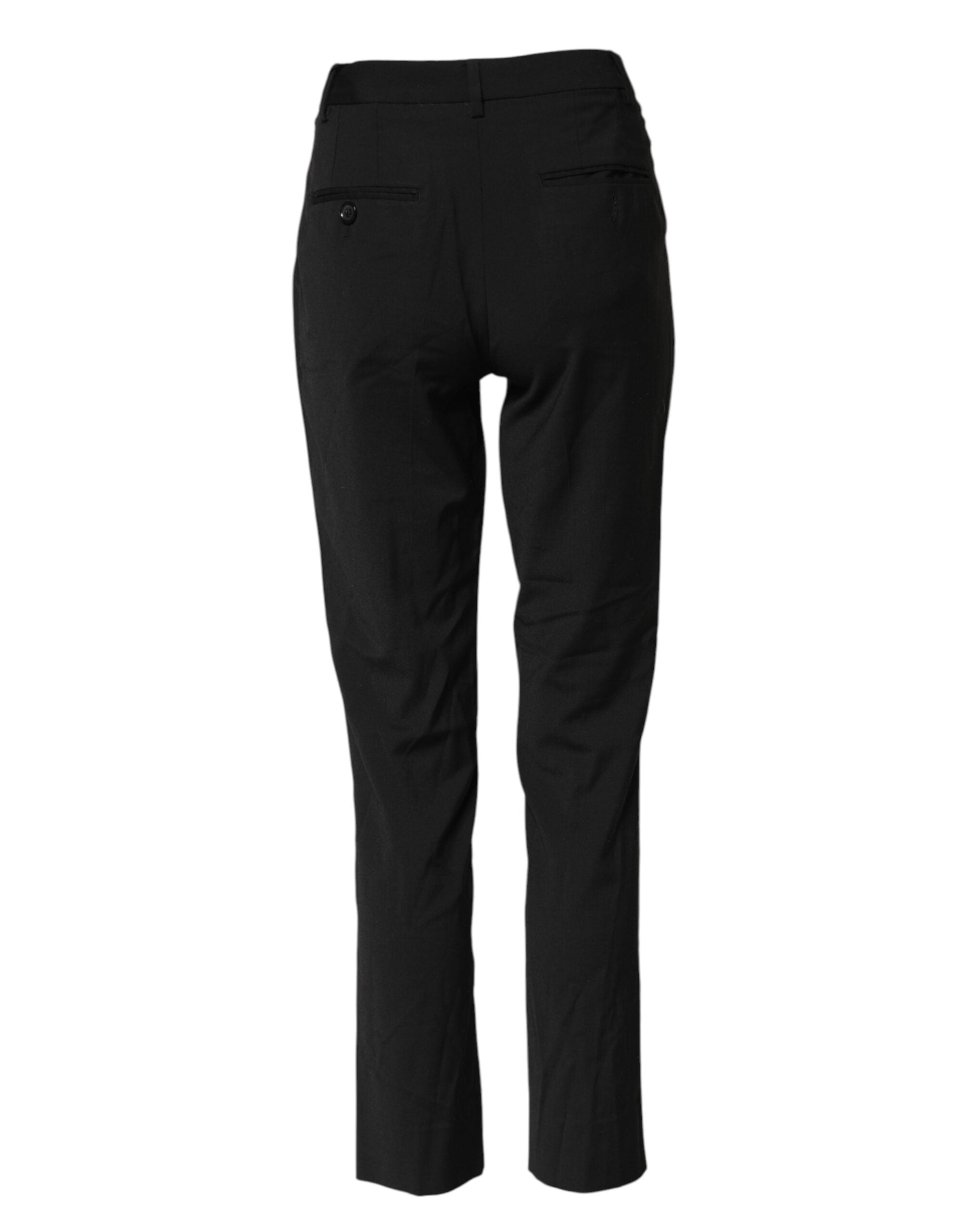 Dolce & Gabbana Schwarze STAFF Mid Waist Tapered Pants