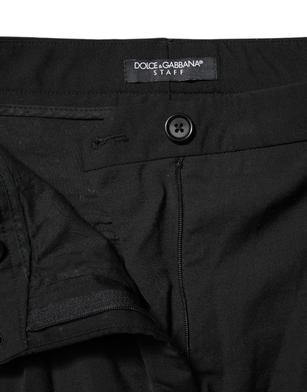 Dolce & Gabbana Schwarze STAFF Mid Waist Tapered Pants