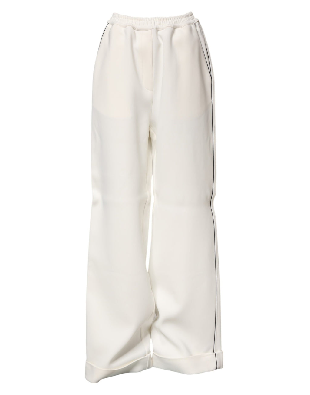 Dolce & Gabbana Weiße Viskose-Hose mit weitem Bein zum Anziehen