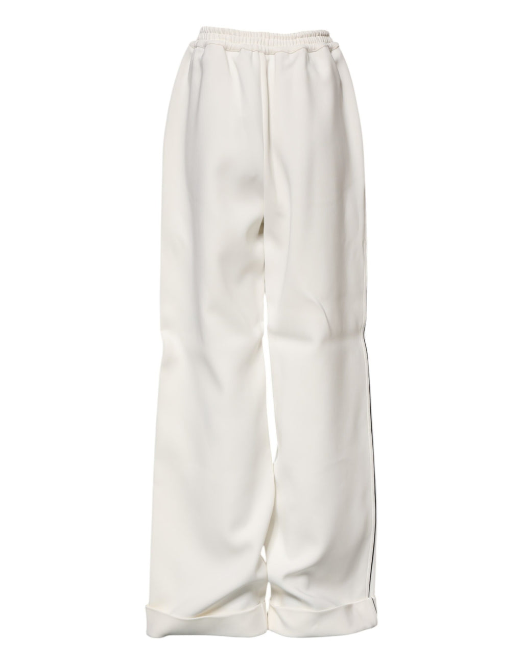 Dolce & Gabbana Weiße Viskose-Hose mit weitem Bein zum Anziehen