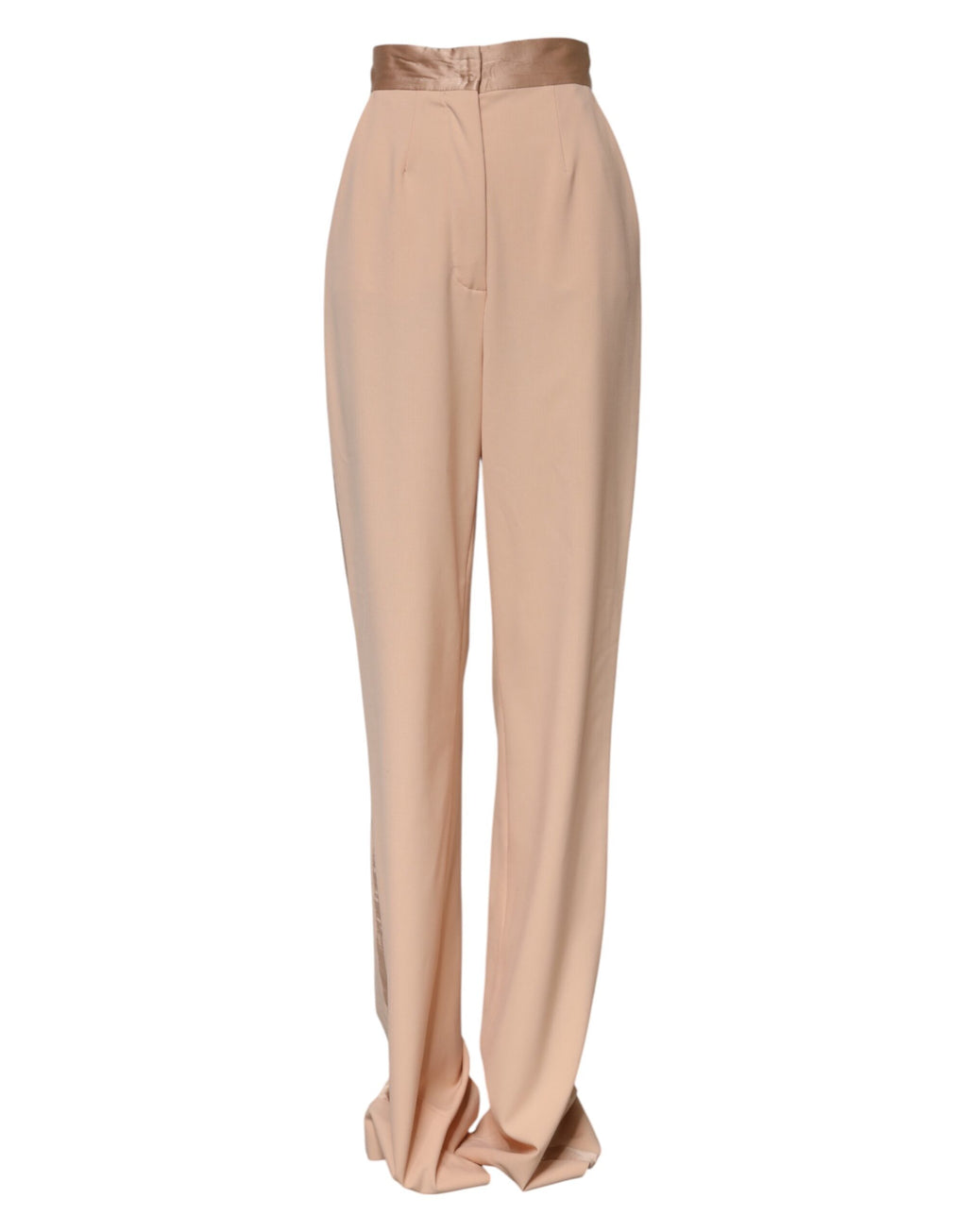 Dolce & Gabbana Beige Polyester-Hose mit mittlerer Taille, konisch zulaufend