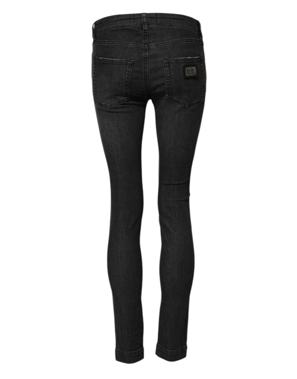 Dolce & Gabbana Schwarze Skinny Denim-Jeans aus Baumwolle mit niedriger Taille