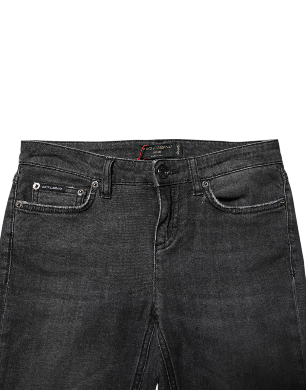 Dolce & Gabbana Schwarze Skinny Denim-Jeans aus Baumwolle mit niedriger Taille