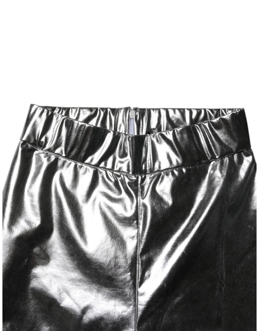 Dolce & Gabbana Metallic Silber Polyester Slim Fit Leggings Hosen