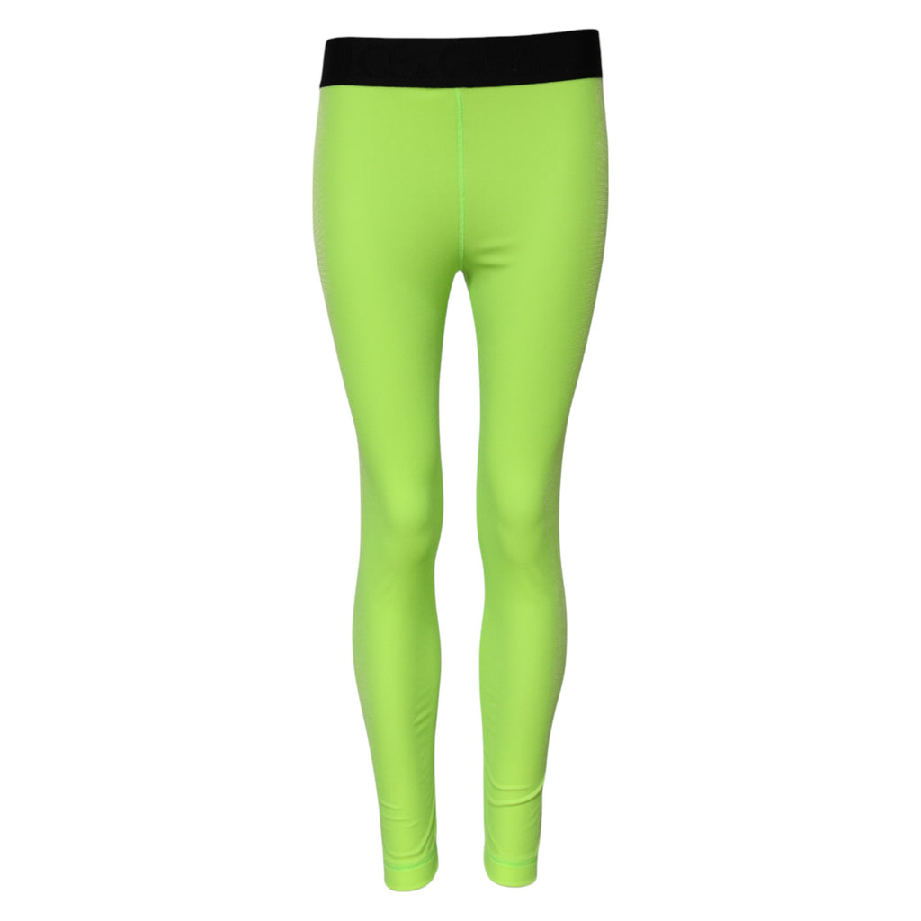 Dolce & Gabbana Grüne Nylon Slim Fit Leggings Hose