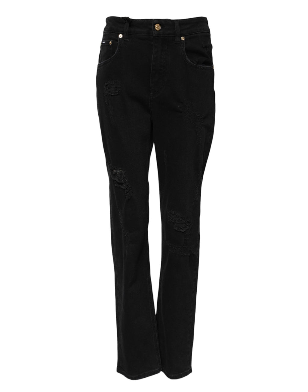 Dolce & Gabbana Zwarte Boyfriend Katoenen Flared Denim Jeans