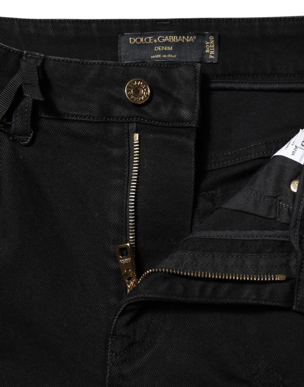 Dolce & Gabbana Schwarze Boyfriend Denim-Jeans aus Baumwolle mit Schlag
