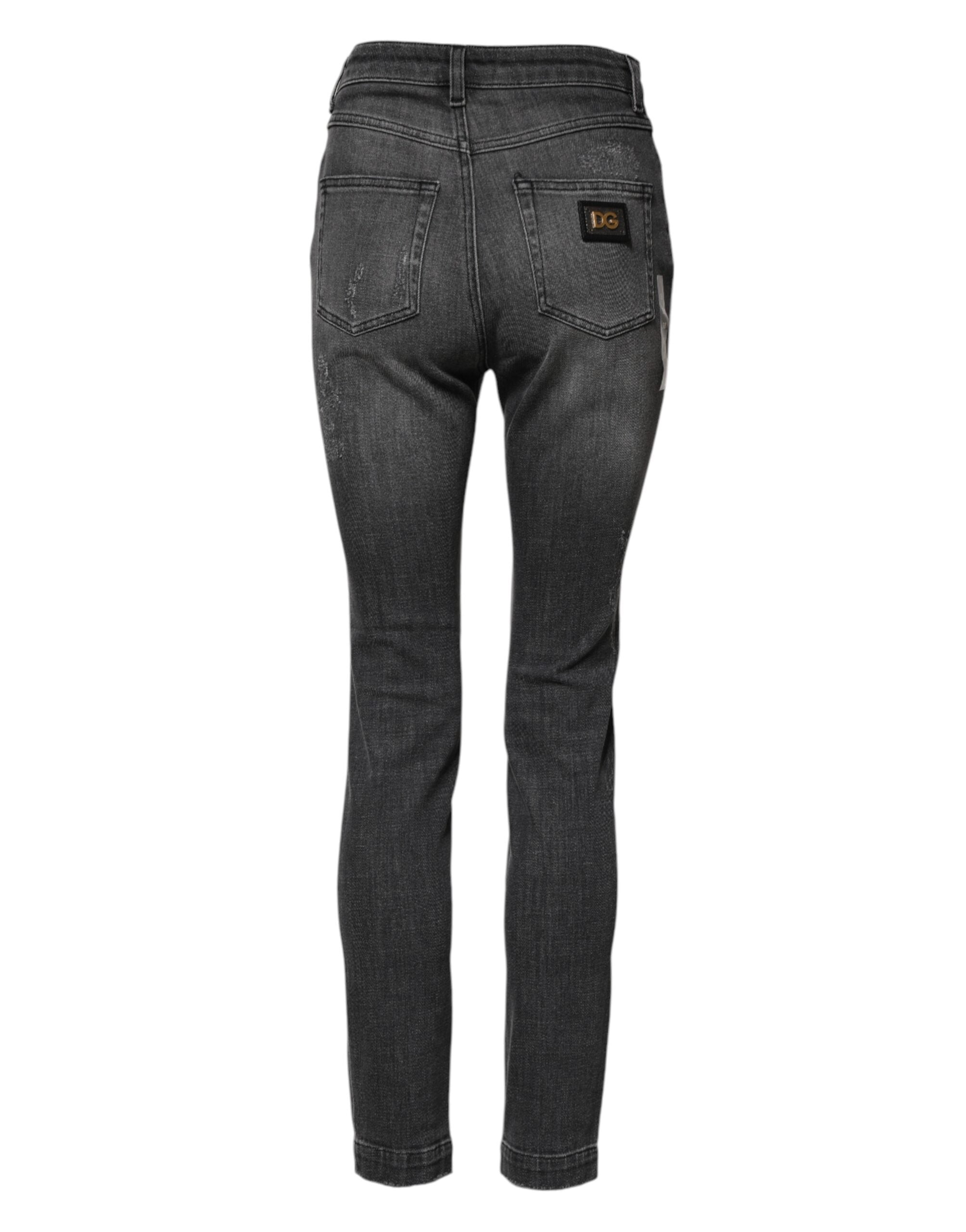 Dolce & Gabbana Dunkelgraue AUDREY Baumwoll-Skinny-Jeans aus Denim