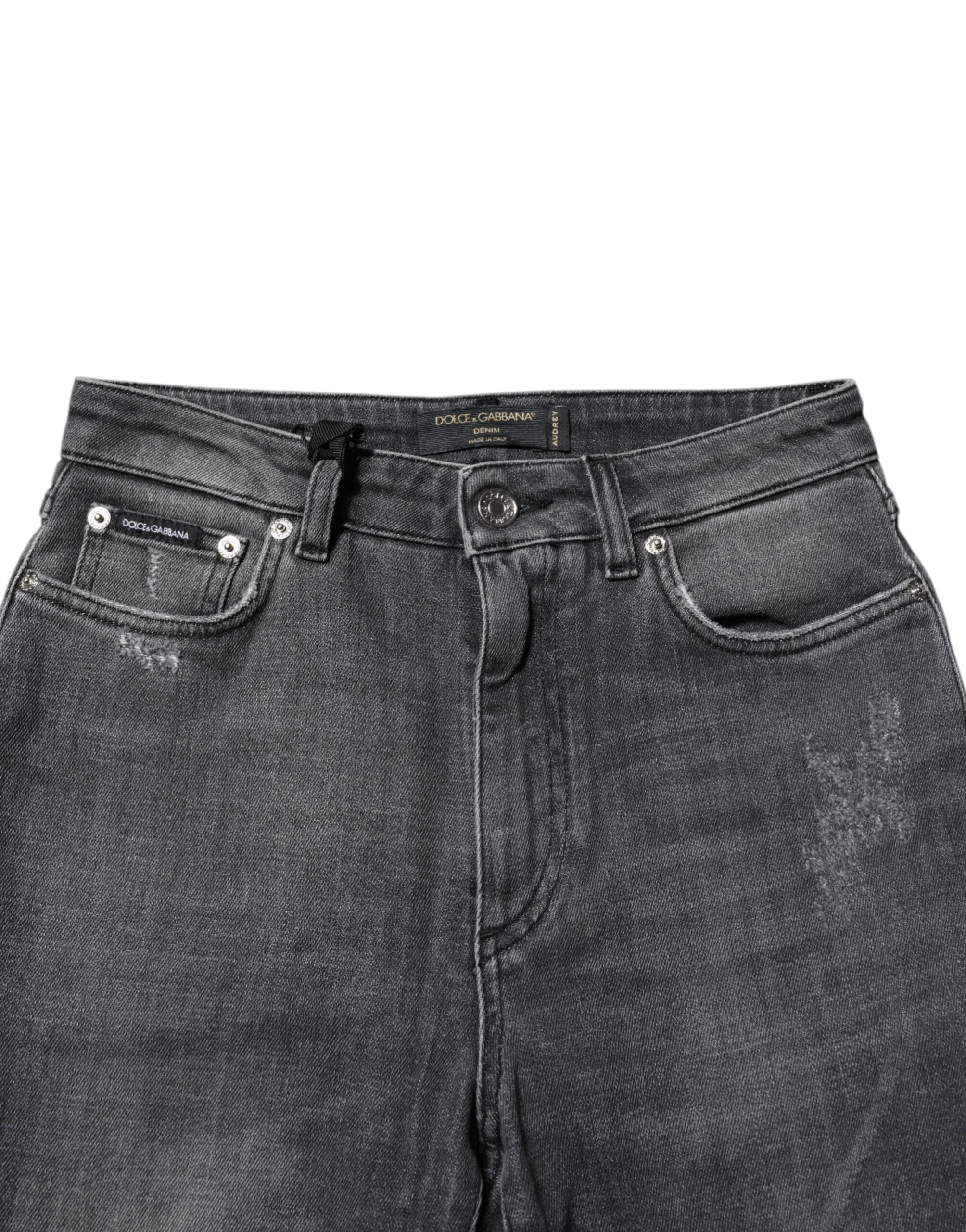 Dolce & Gabbana Dunkelgraue AUDREY Baumwoll-Skinny-Jeans aus Denim