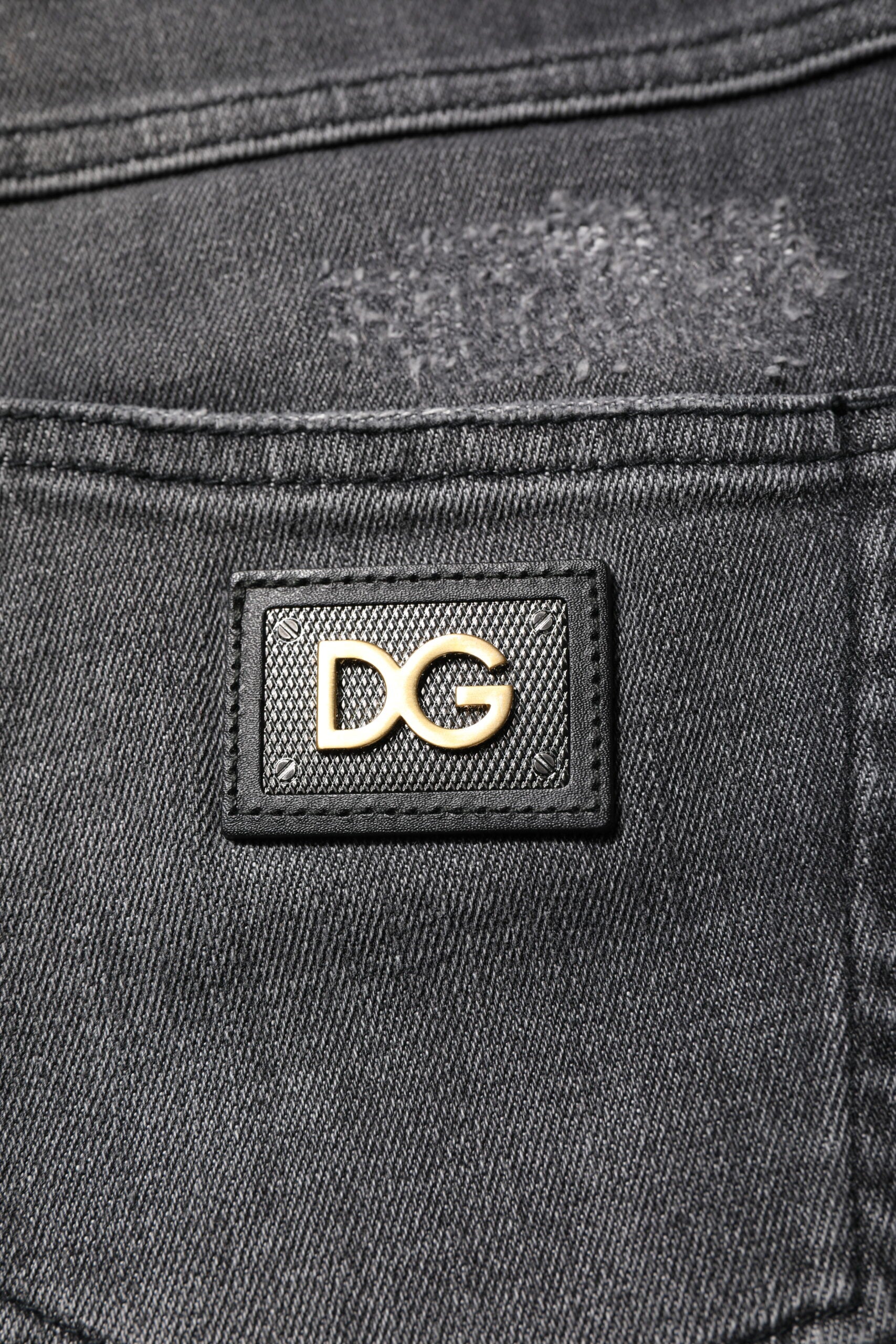 Dolce & Gabbana Dunkelgraue AUDREY Baumwoll-Skinny-Jeans aus Denim