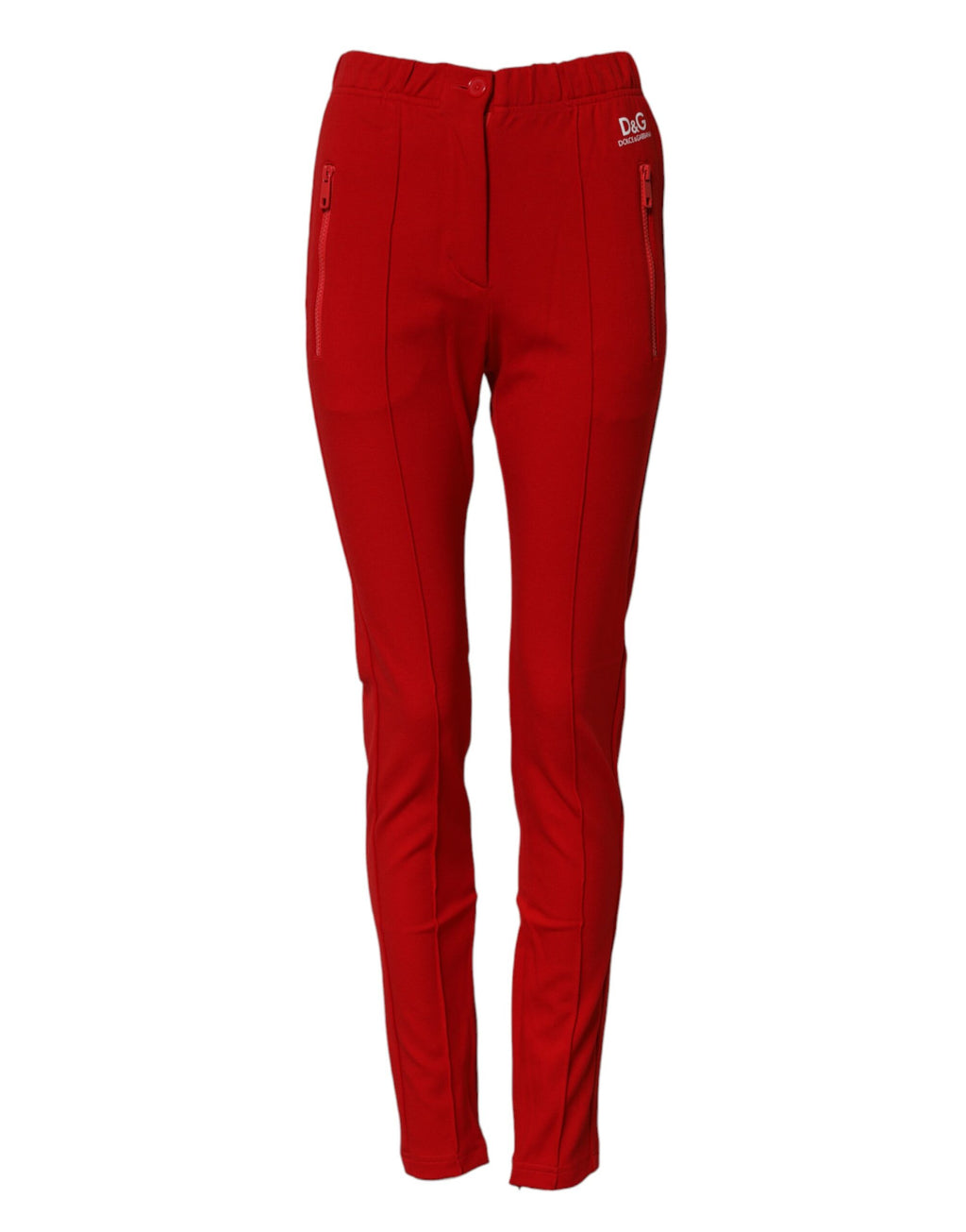 Dolce & Gabbana Rode Slanke Broek met Middelhoge Taille