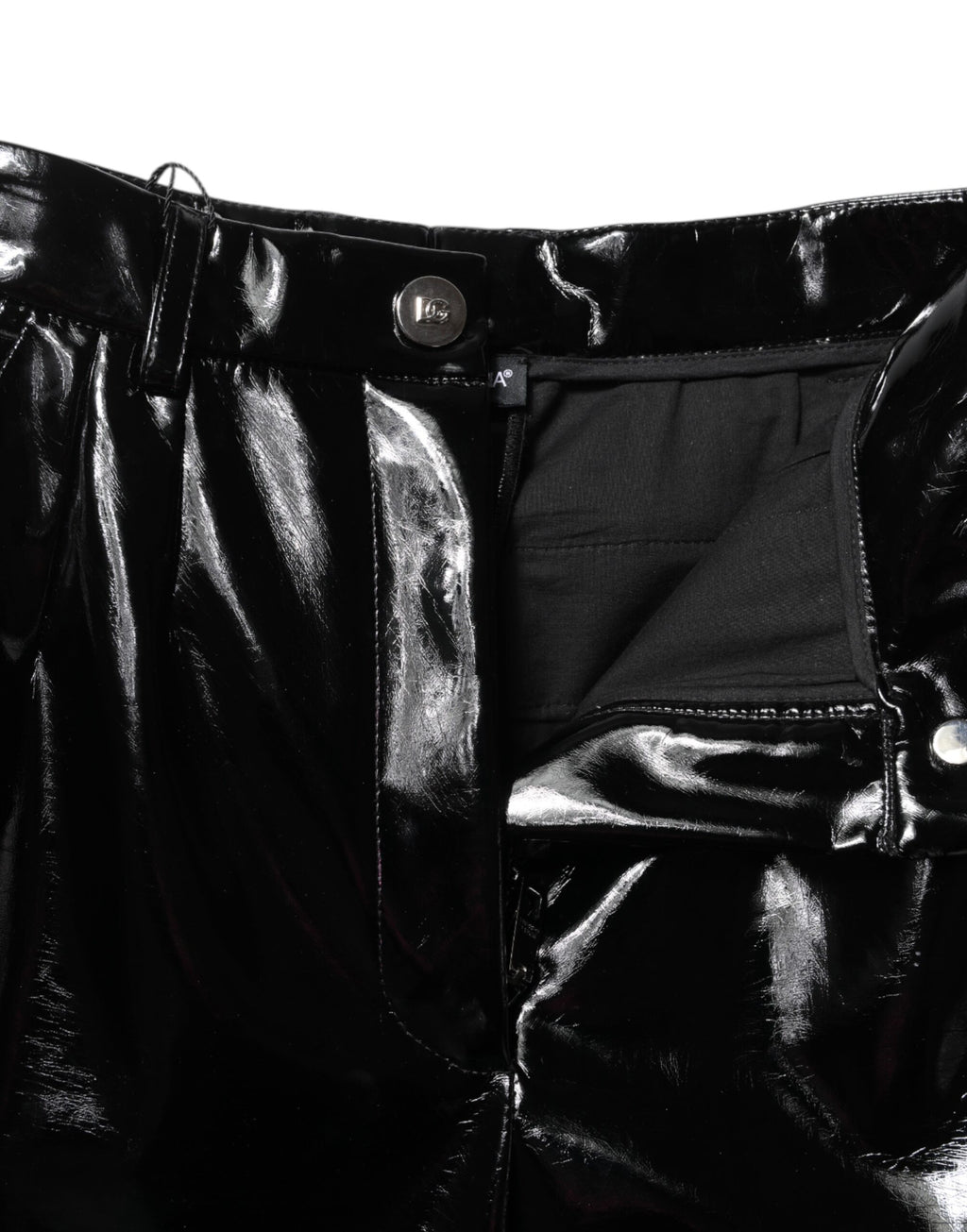 Dolce & Gabbana Schwarze Cargo-Bootcut-Hose mit hoher Taille