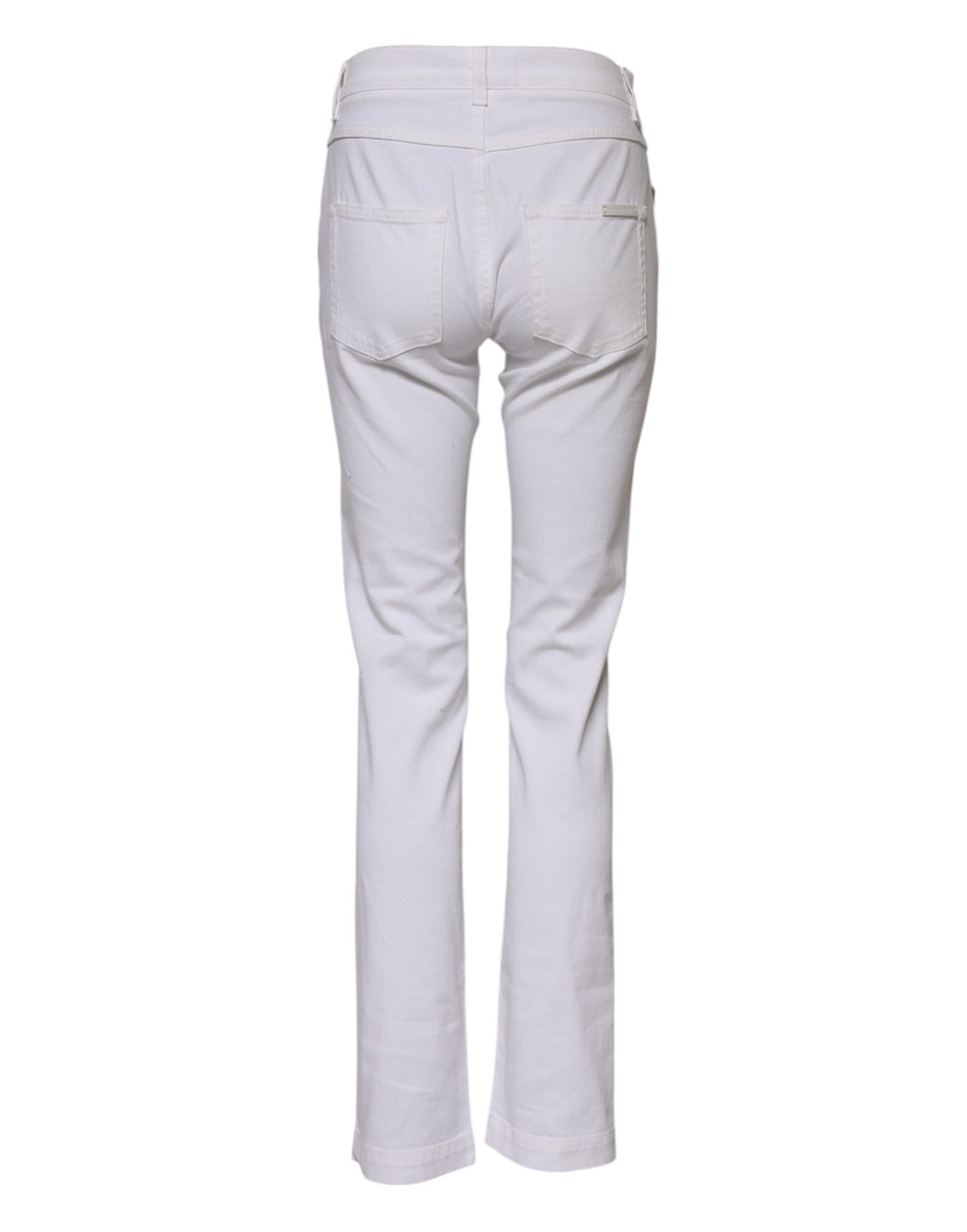 Dolce & Gabbana Weiße Denim-Jeans mit Blumenstickerei GIRLY